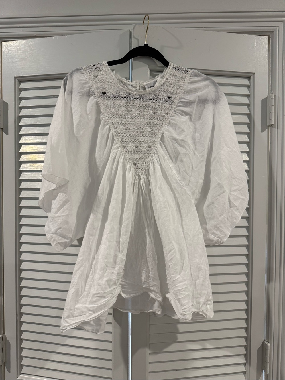 Antik Batik White Crochet Lace Blouse
